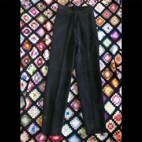 Giorgio sant Angelo suede slacks fully lined, black sz 10 - Picture 1 of 8